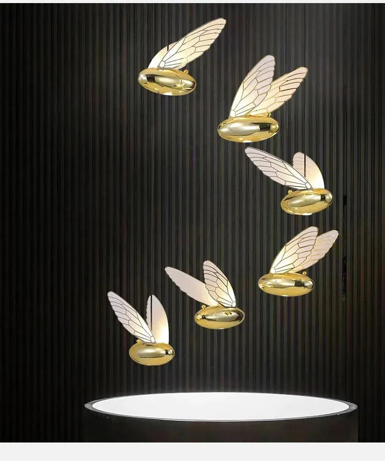 Modern Simple Living Room Bee Chandelier Stair Decoration LED Lamps