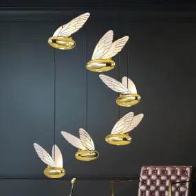 Modern Simple Living Room Bee Chandelier Stair Decoration LED Lamps