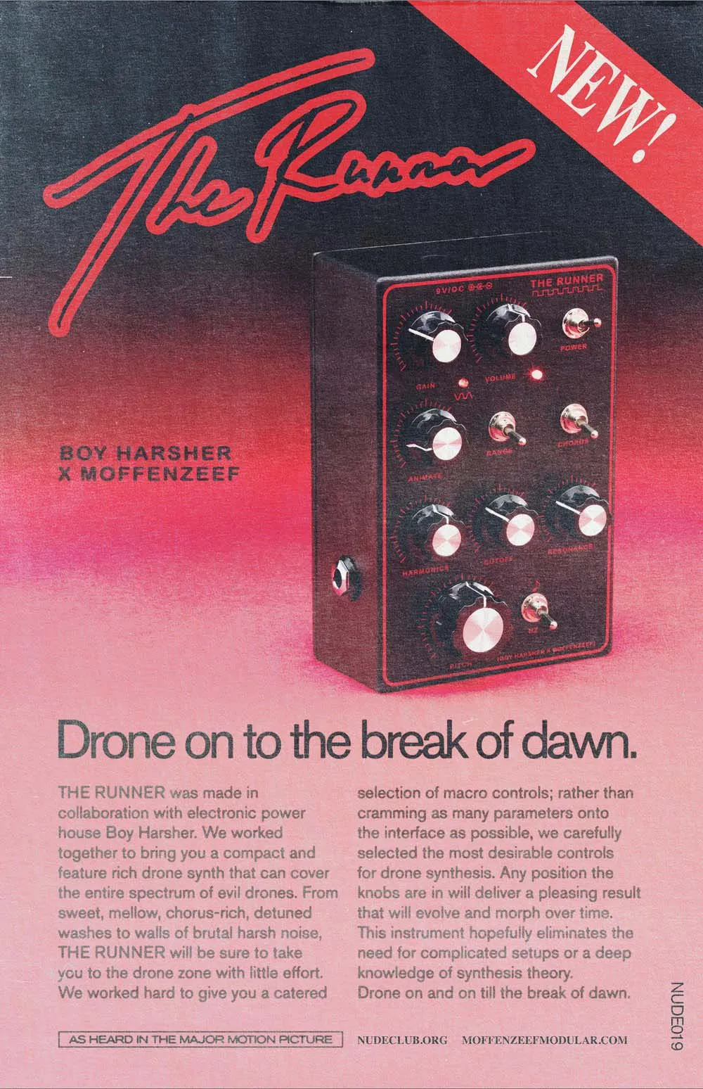 Moffenzeef Modular/Boy Harsher The Runner Limited Edition Drone Synth