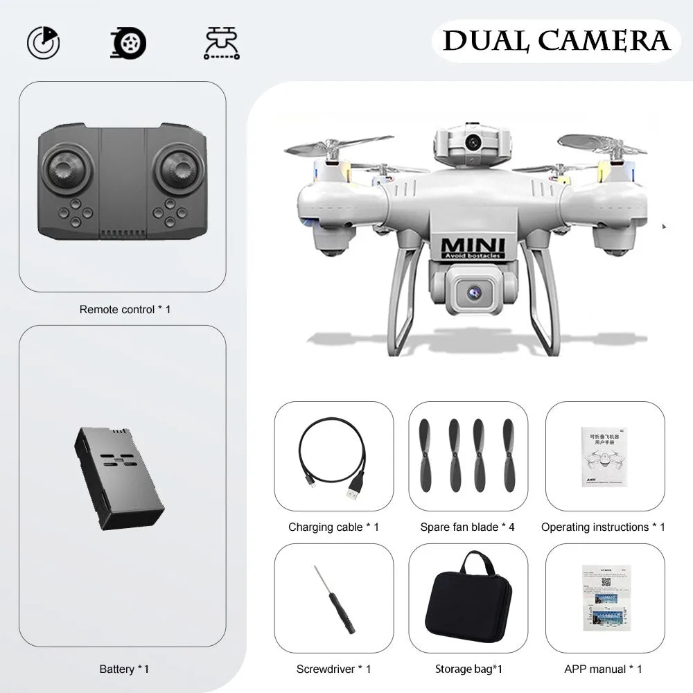 New Quality CS8 Mini Drone 4K Dual Camera HD Professional, 360 RC Wide Angle Adjustable Quadcopter.