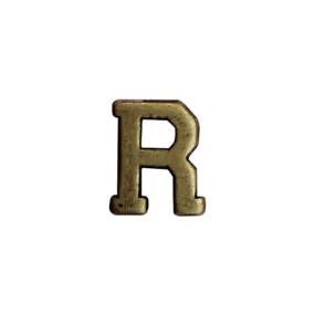 NO PRONG Miniature Letter R Attachment for Miniature Medals - bronze