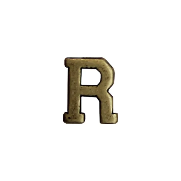 NO PRONG Miniature Letter R Attachment for Miniature Medals - bronze