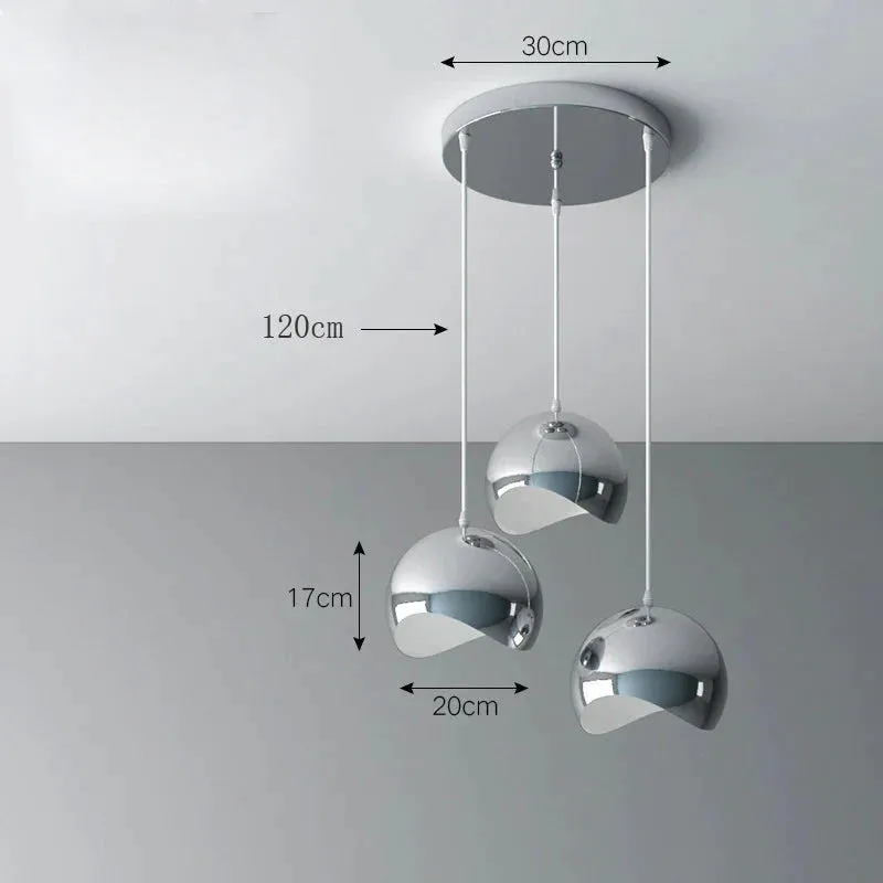 Nordic Chandelier Creative Modern Light Luxury Restaurant Simple Single Head Three Head Silver, Rose Gold Bar Lamp