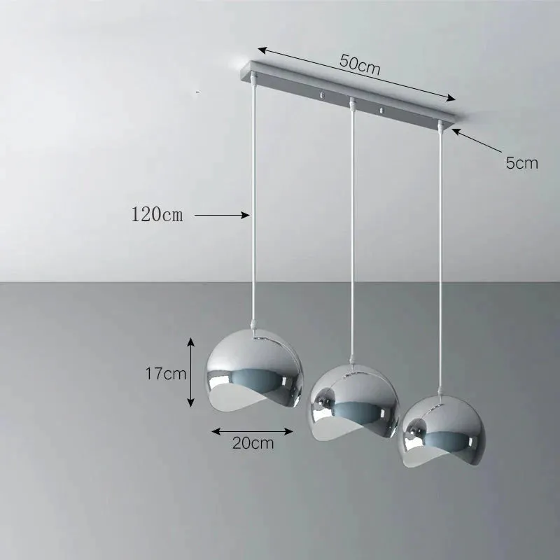 Nordic Chandelier Creative Modern Light Luxury Restaurant Simple Single Head Three Head Silver, Rose Gold Bar Lamp