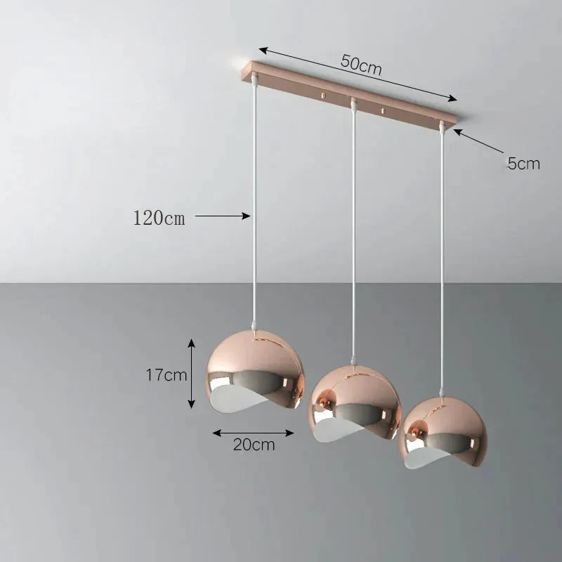 Nordic Chandelier Creative Modern Light Luxury Restaurant Simple Single Head Three Head Silver, Rose Gold Bar Lamp