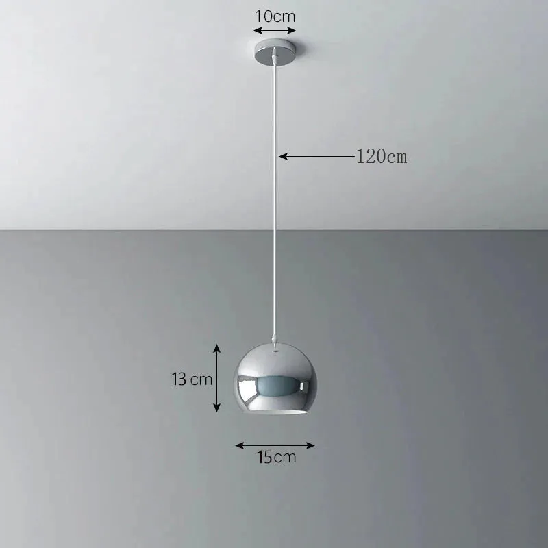 Nordic Creative Chandelier Light Luxury Restaurant Simple Single Head Three Head Silver Bar Lamp