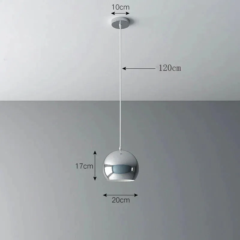 Nordic Creative Chandelier Light Luxury Restaurant Simple Single Head Three Head Silver Bar Lamp