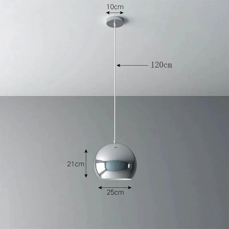 Nordic Creative Chandelier Light Luxury Restaurant Simple Single Head Three Head Silver Bar Lamp