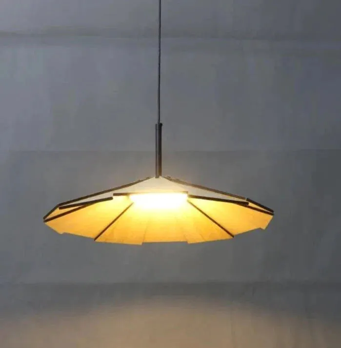 Nordic Minimalist Cafe Homestay Modern Wooden Flying Saucer Chandelier