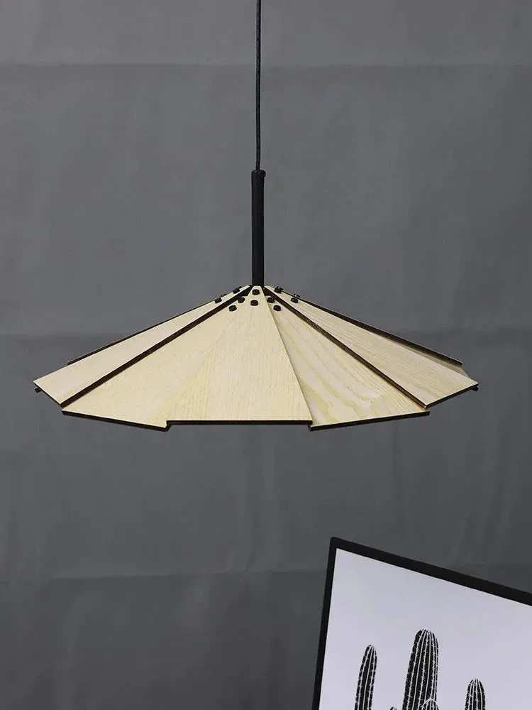 Nordic Minimalist Cafe Homestay Modern Wooden Flying Saucer Chandelier