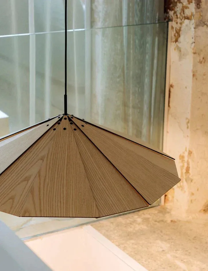 Nordic Minimalist Cafe Homestay Modern Wooden Flying Saucer Chandelier