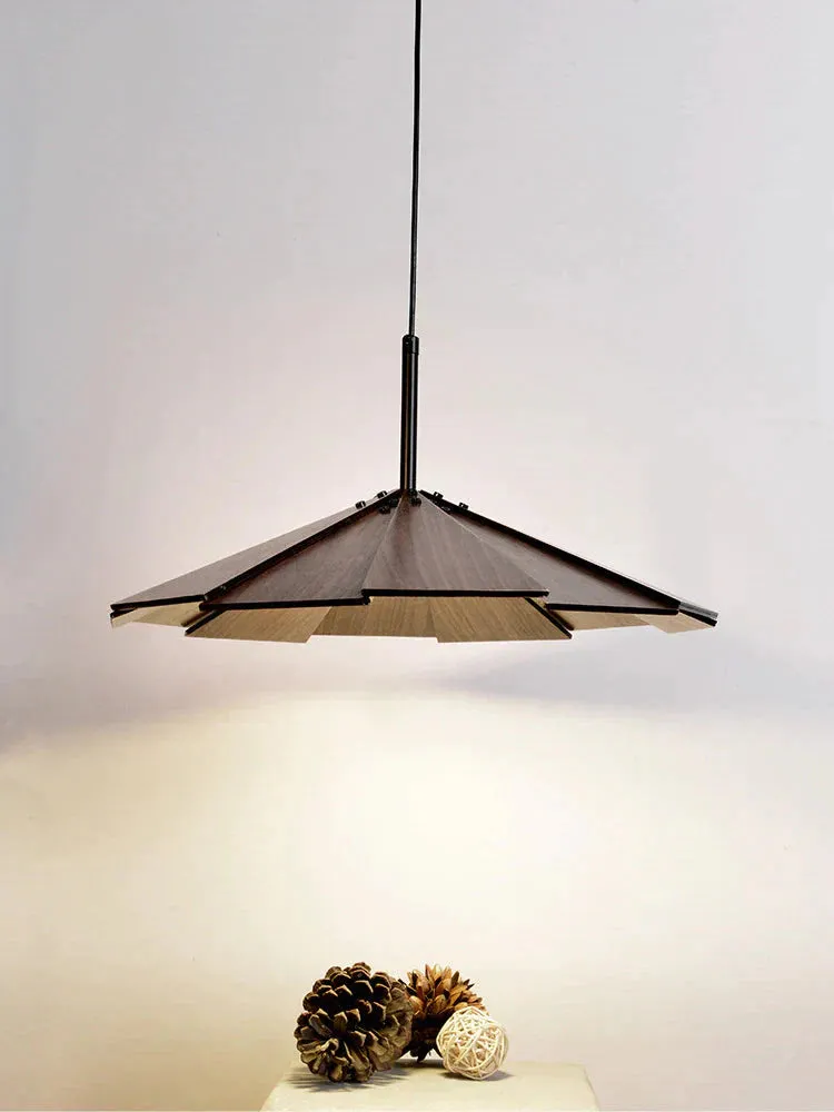 Nordic Minimalist Cafe Homestay Modern Wooden Flying Saucer Chandelier