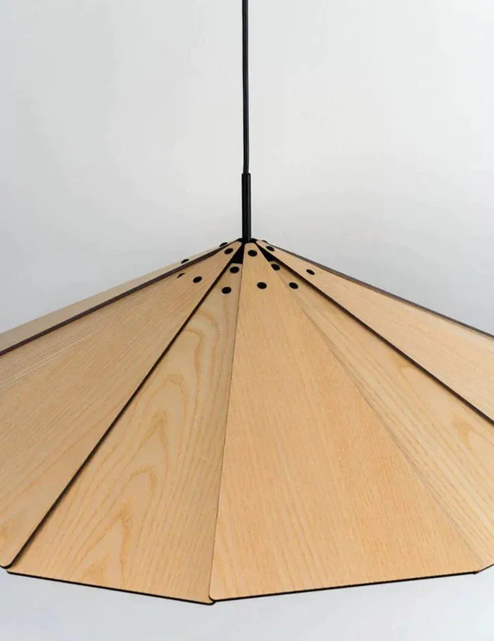 Nordic Minimalist Cafe Homestay Modern Wooden Flying Saucer Chandelier