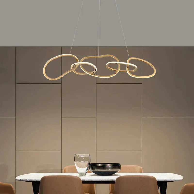 Nordic Personality Circle Stainless Steel Living Room Chandelier