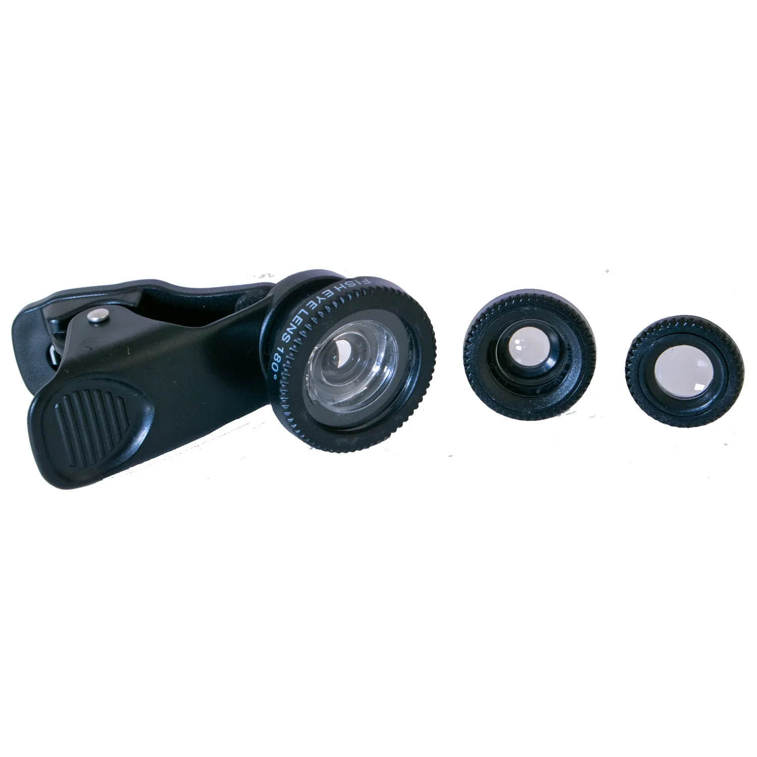Phone lenses, set of 3, macro (magnifier), wide angle (distance), fisheye (distance)  [cl]