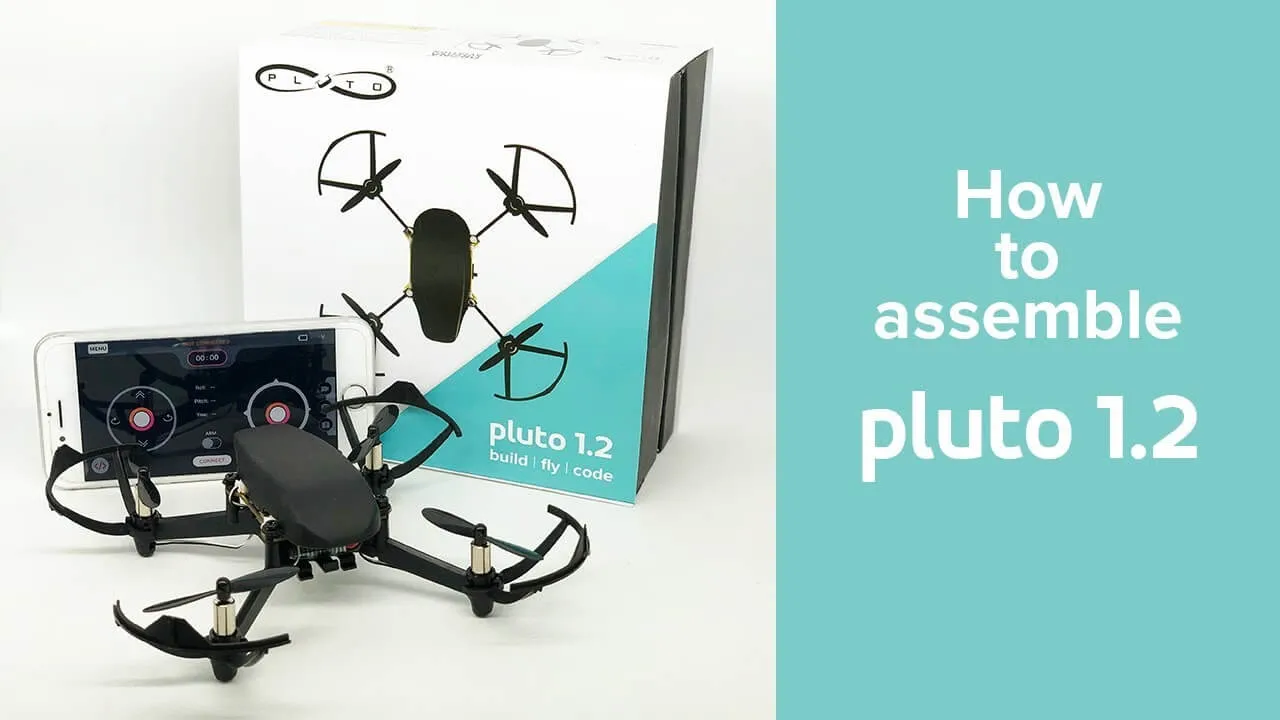 Pluto DIY Nano Drone Kit 1.2 - for Learning Stem & Tinkering, Crash Resistant, Smartphone Controlled with Rechargeable Battery