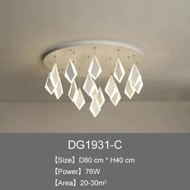 Post Modern LED Pendant Lights Rhombus Acrylic Decor Pendant Lamp For Dining Room Bedroom Kitchen Nordic Living Room Light