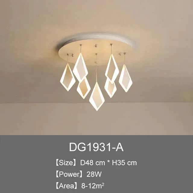 Post Modern LED Pendant Lights Rhombus Acrylic Decor Pendant Lamp For Dining Room Bedroom Kitchen Nordic Living Room Light