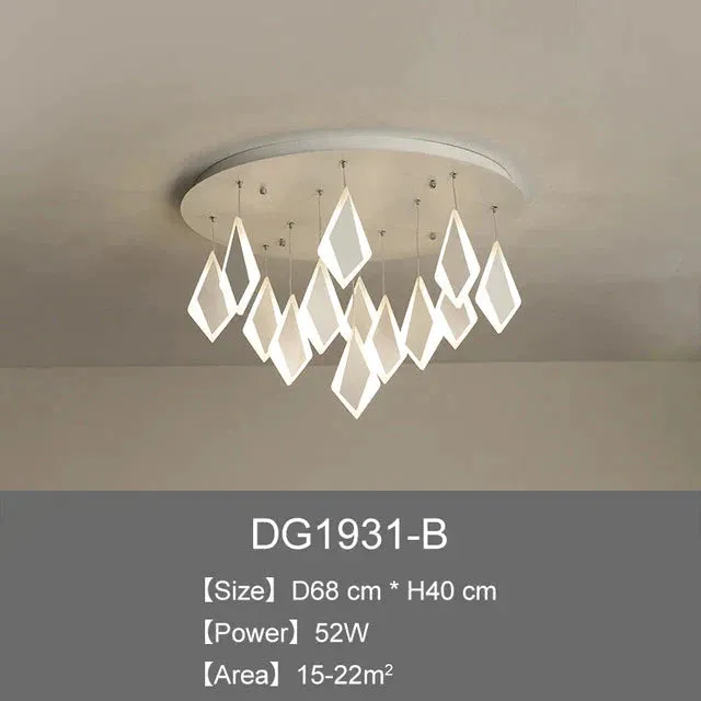 Post Modern LED Pendant Lights Rhombus Acrylic Decor Pendant Lamp For Dining Room Bedroom Kitchen Nordic Living Room Light