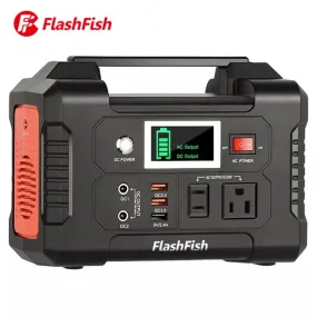 Powerstation från Flashfish 100-127V - Powerbank med solar Generator AC 200W 151WH (40800mAh/3,7V)
