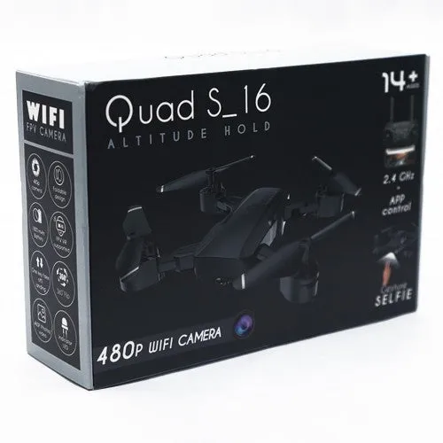 Quad: S_16 Drone Camera S16 Wifi Fpv Mavic 4k HD Camera With Remote Control