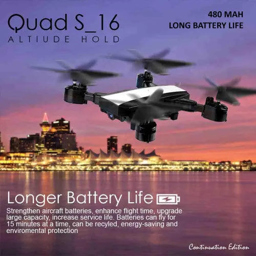 Quad: S_16 Drone Camera S16 Wifi Fpv Mavic 4k HD Camera With Remote Control