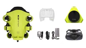 QYSEA FIFISH V6 Underwater Drone with Head-Tracking Function   VR Box   100M Cable   Spool   64G Internal Storage Bundle