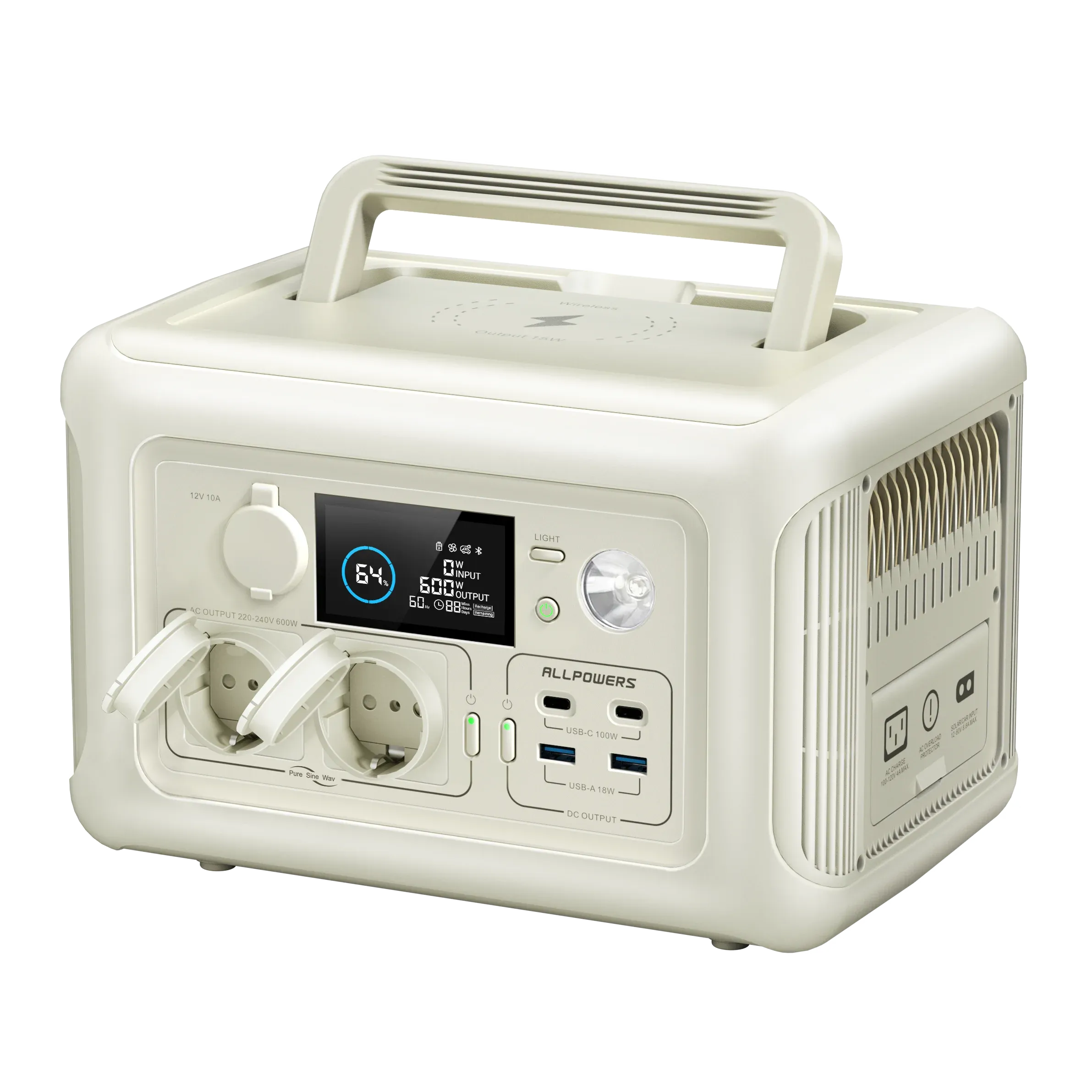 R600 Portable Generator 299Wh 600W with AC Outlets LiFePO4 Battery for Home and Camping