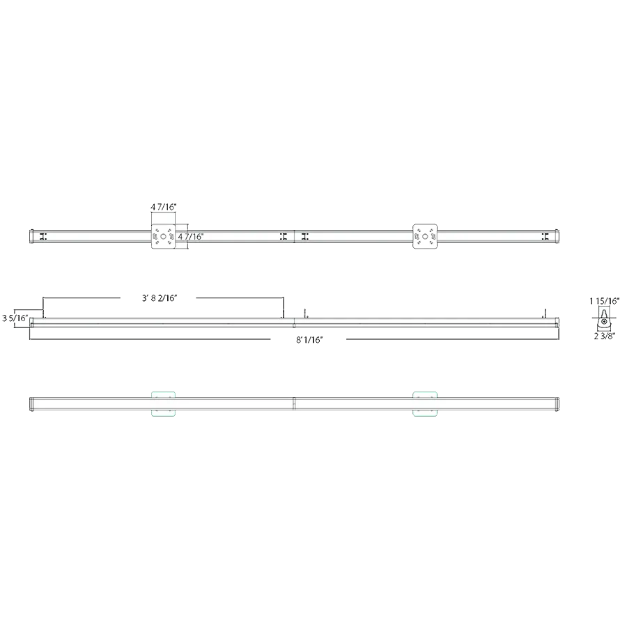 RAB C-STRIP CS8 8FT 88W Strip Light Selectable Wattage & CCT