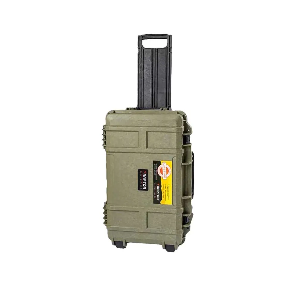 Raptor 6000 Air Trolley Series 2-Wheeled Hard Case and Travel Luggage with IP67 Water and Dust Resistant Rugged Protection for Tactical Gear, Power Tools and Large Scale Electronics (Black, Military Green) | ATI-533120