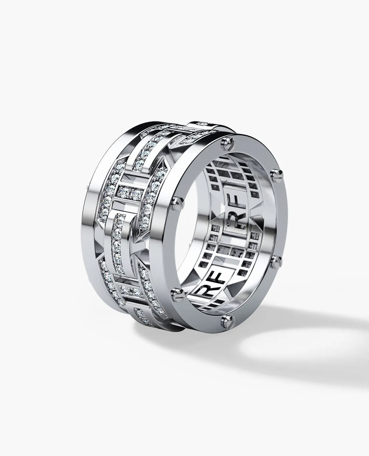 Ready to Ship - BRIGGS Gold Ring with 1.00ct Diamonds - Wide Version