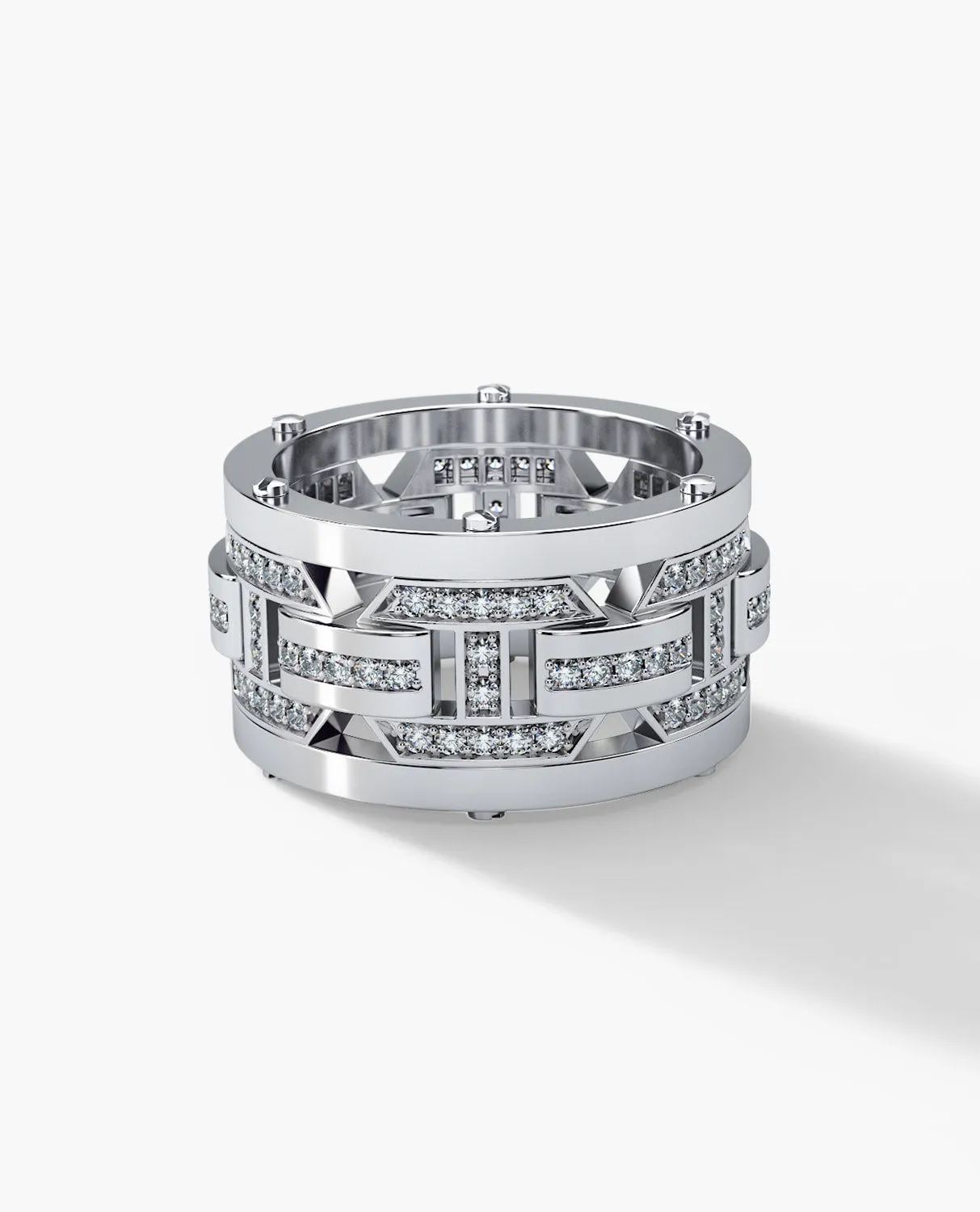 Ready to Ship - BRIGGS Gold Ring with 1.00ct Diamonds - Wide Version