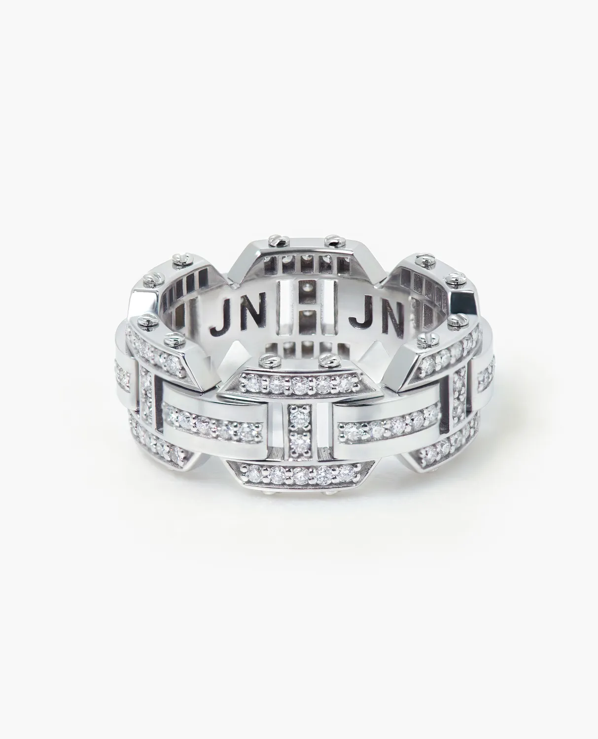 Ready to Ship - BRIGGS Gold Ring with 1.00ct Diamonds with Initials
