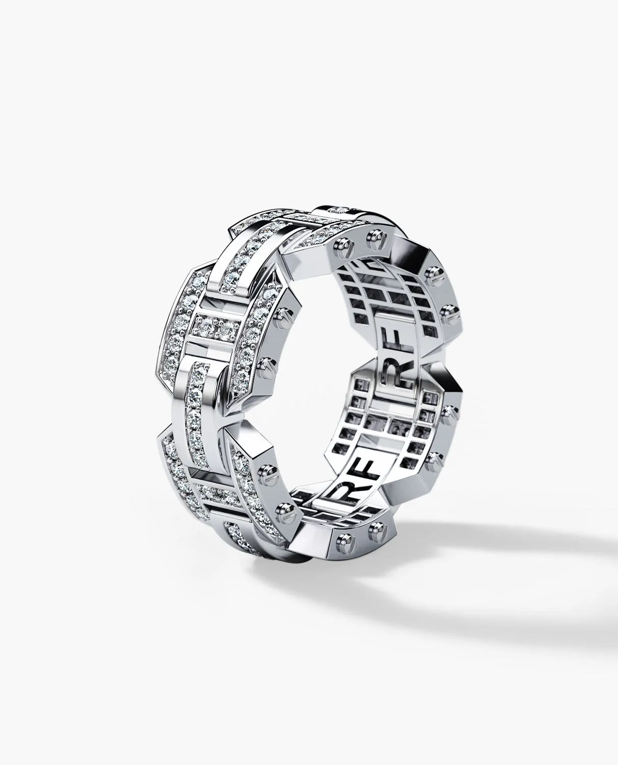 Ready to Ship - BRIGGS Gold Ring with 1.00ct Diamonds with Initials