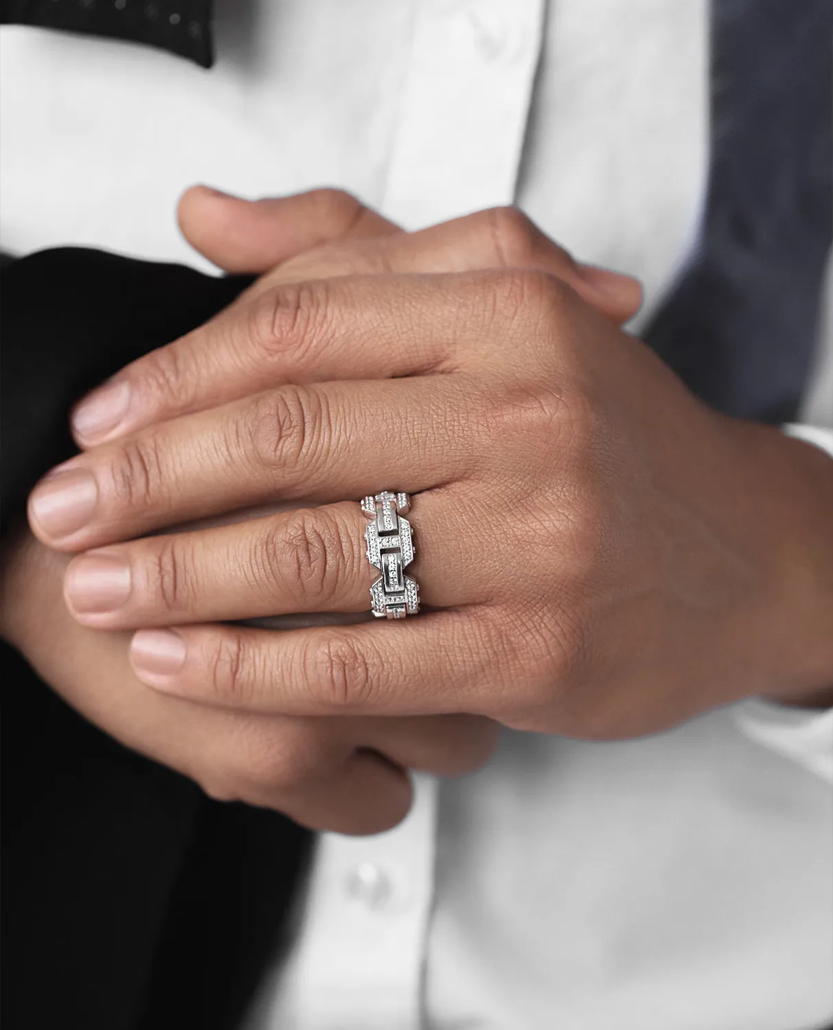 Ready to Ship - BRIGGS Gold Ring with 1.00ct Diamonds with Initials