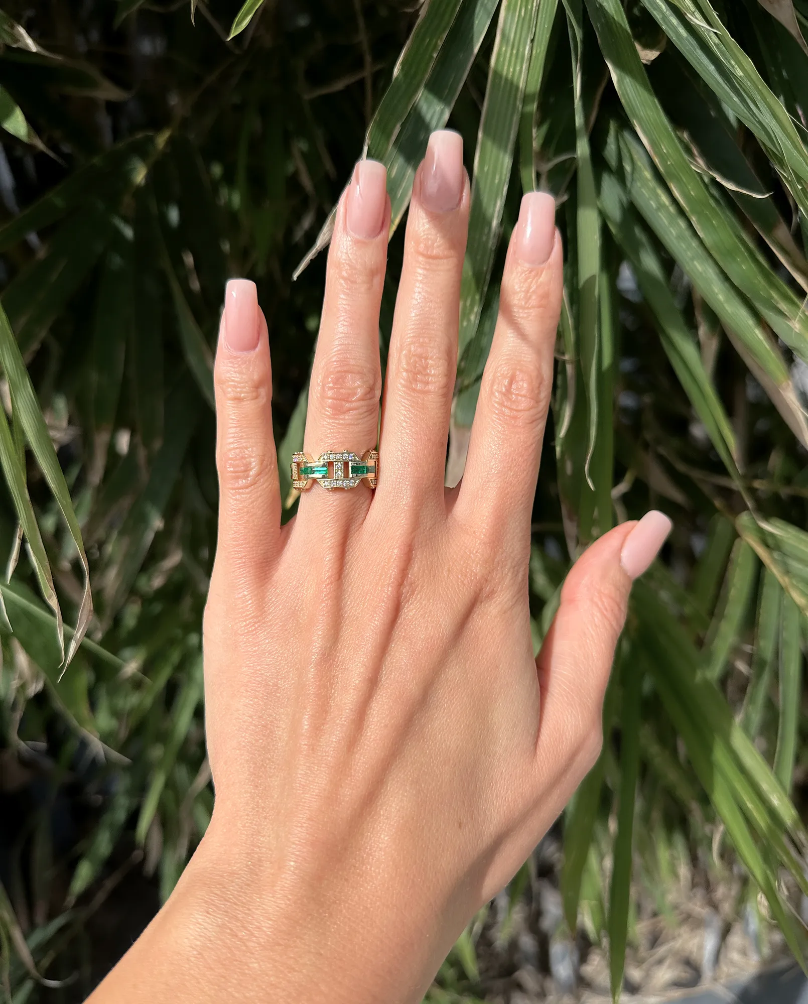 Ready to Ship - BRIGGS Gold Ring with 2.00ct Diamonds and Emeralds