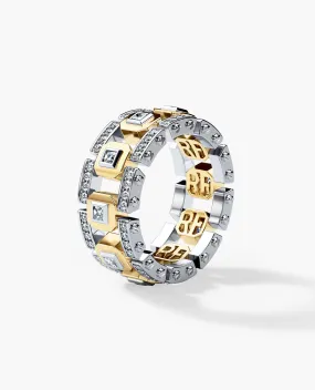 Ready to Ship - LA PAZ 14k White & Yellow Gold Ring with 1.20ct Diamonds
