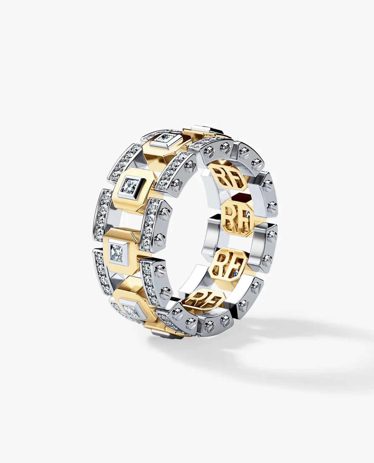 Ready to Ship - LA PAZ 14k White & Yellow Gold Ring with 1.20ct Diamonds