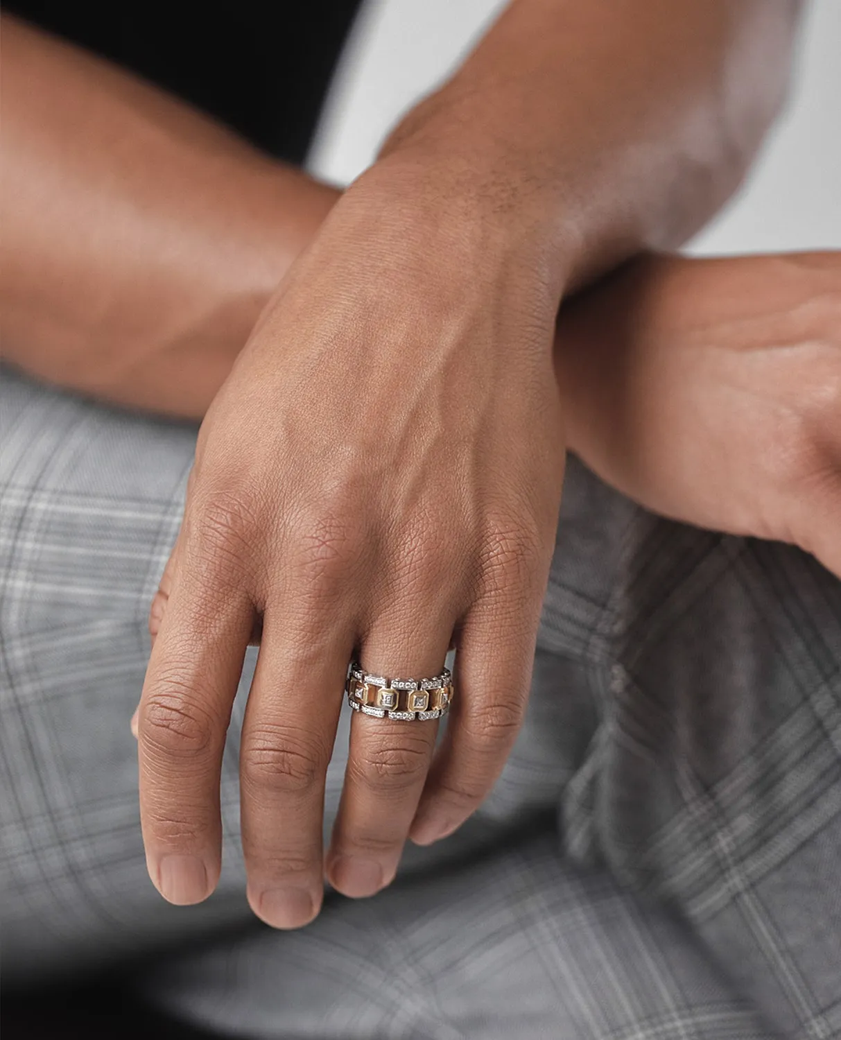 Ready to Ship - LA PAZ 14k White & Yellow Gold Ring with 1.20ct Diamonds