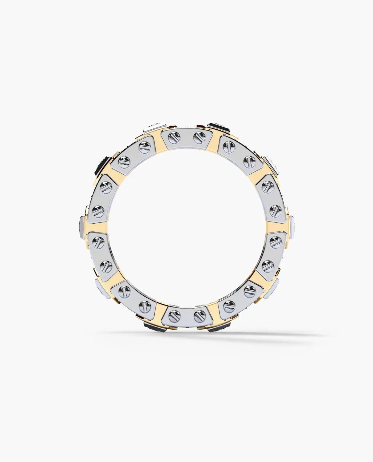 Ready to Ship - LA PAZ 14k White & Yellow Gold Ring with 1.20ct Diamonds