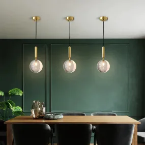 Restaurant Hanging Bulbs Bubble Ball Bronze Chandeliers