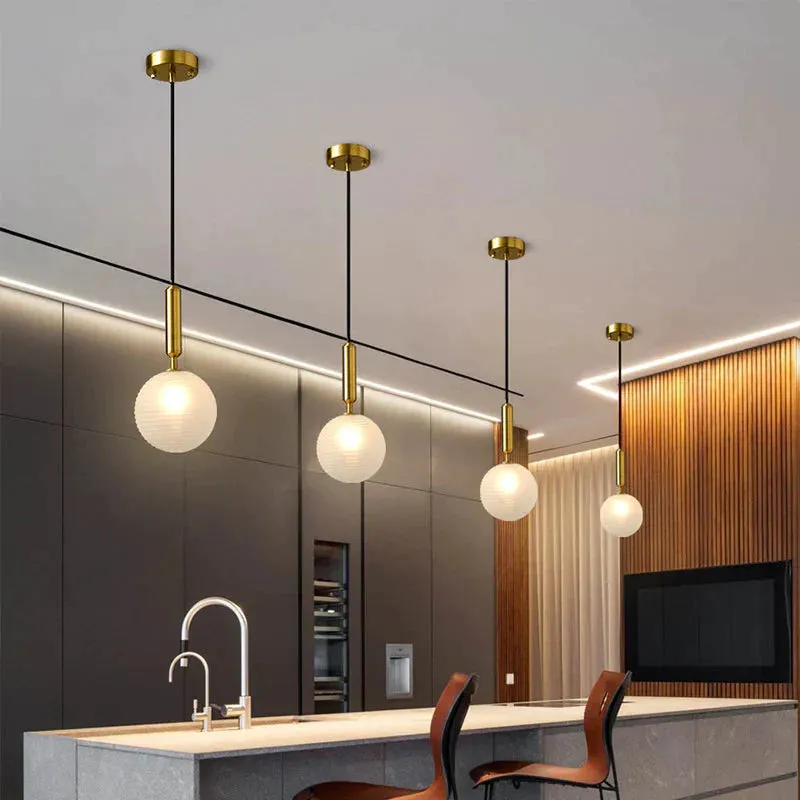 Restaurant Hanging Bulbs Bubble Ball Bronze Chandeliers