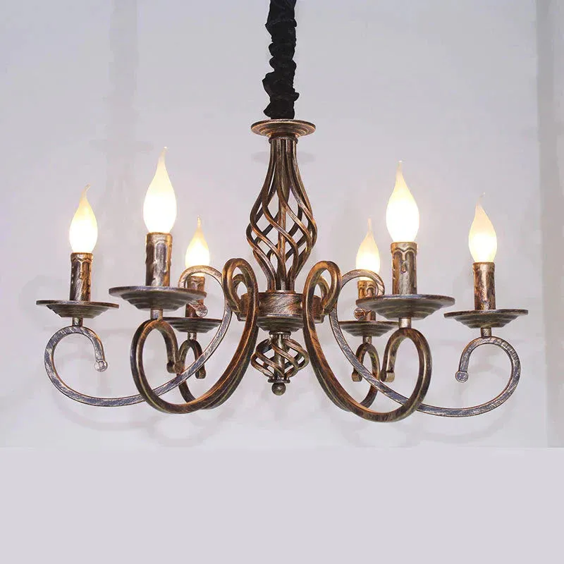 Retro Chandelier American Country Creative Wrought Iron Personality
