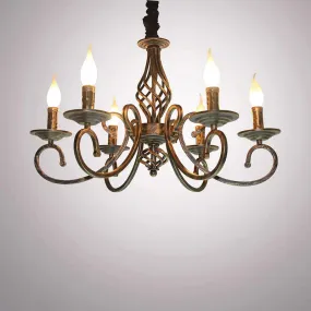 Retro Chandelier American Country Creative Wrought Iron Personality