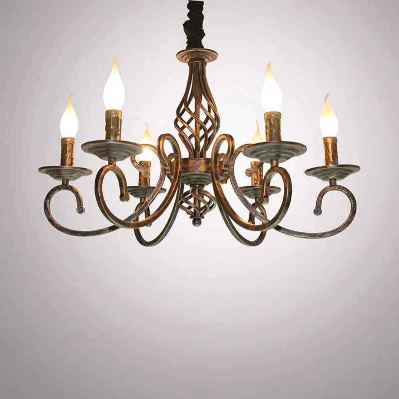 Retro Chandelier American Country Creative Wrought Iron Personality