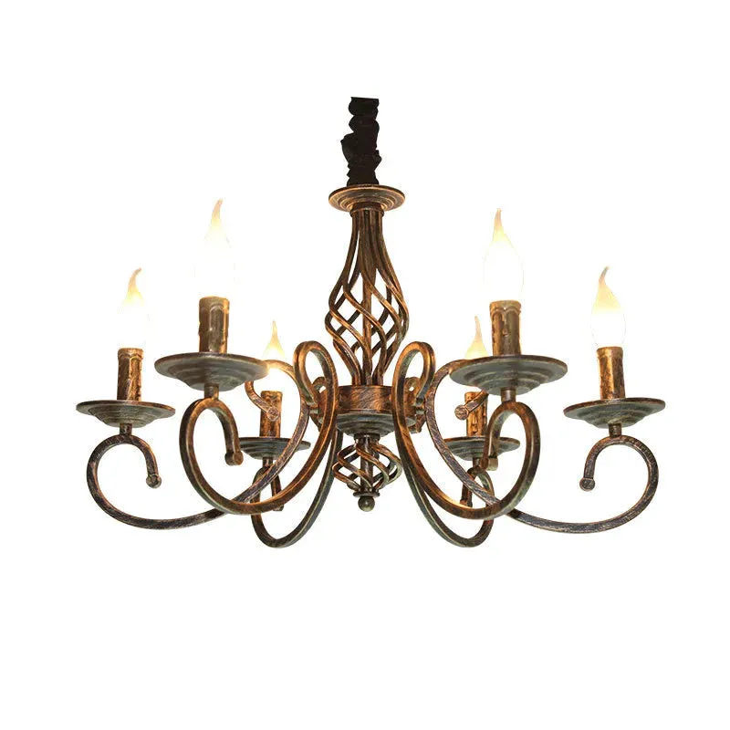 Retro Chandelier American Country Creative Wrought Iron Personality