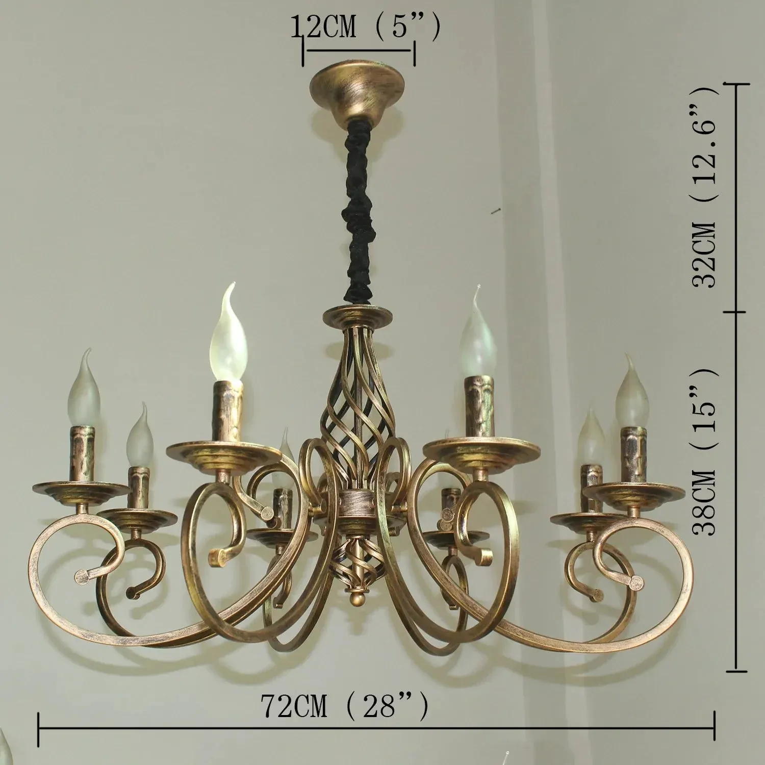 Retro Chandelier American Country Creative Wrought Iron Personality
