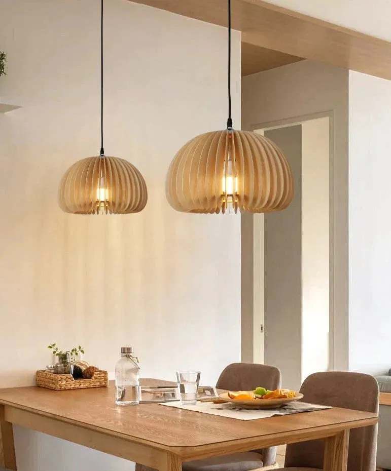 Retro Pumpkin Basswood Chandelier Atmosphere Lamp