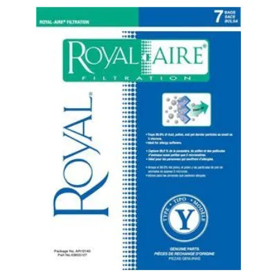 Royal Type 'Y' Upright Vacuum Bags - Pack of 7
