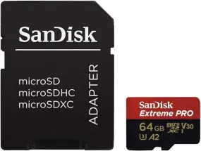Sandisk Extreme pro micro sdxc uhs-I card with adapter U3 A2 v30